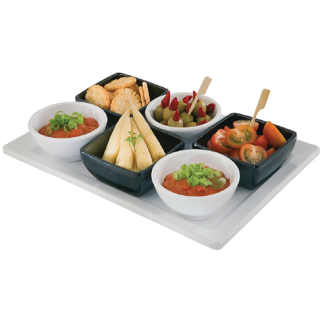 APS Pure Melamine Black Square Mini Bowl