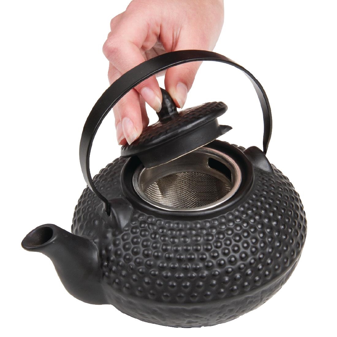 Oriental Hobnail Teapot Black