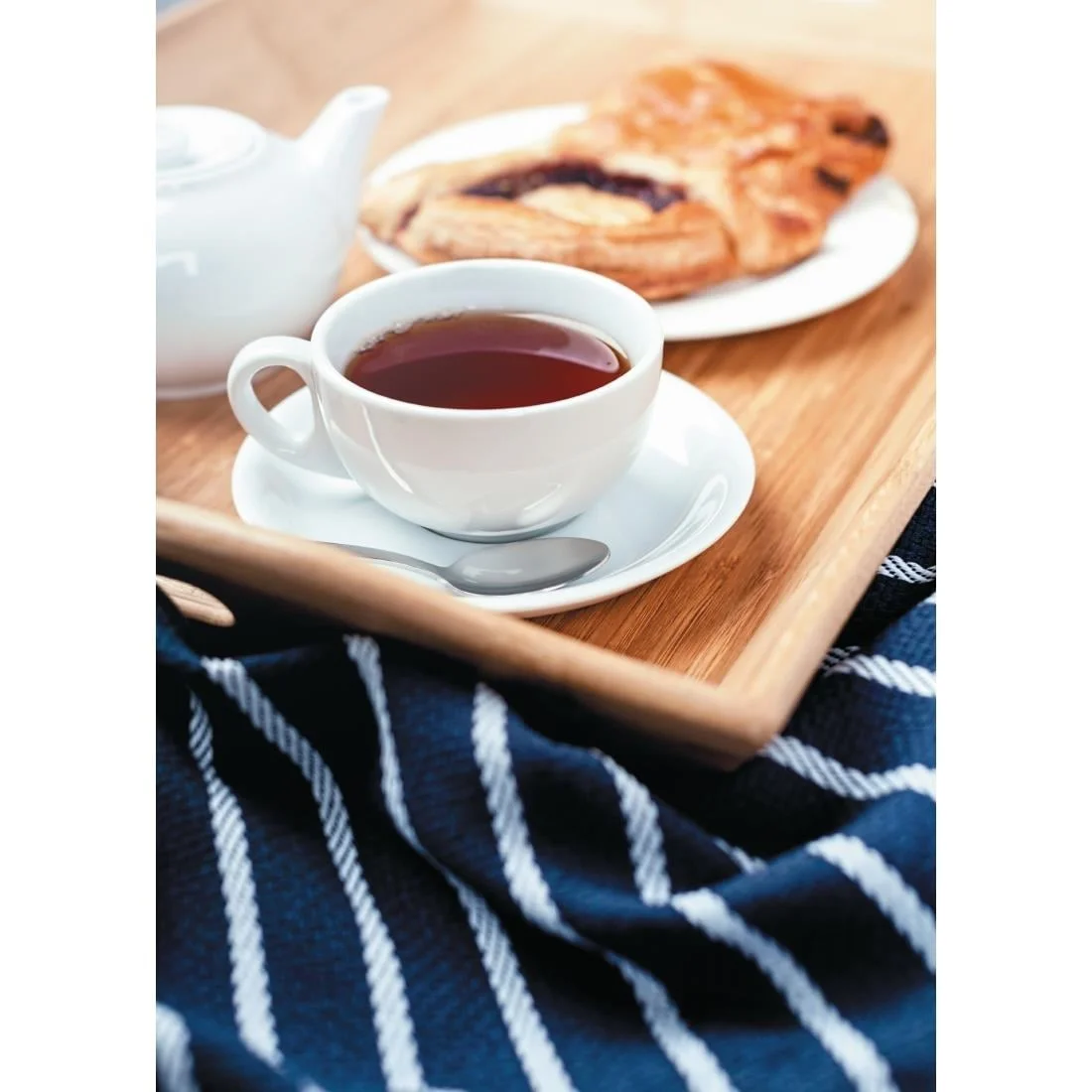 Olympia Whiteware Cappuccino Saucers - Image 8