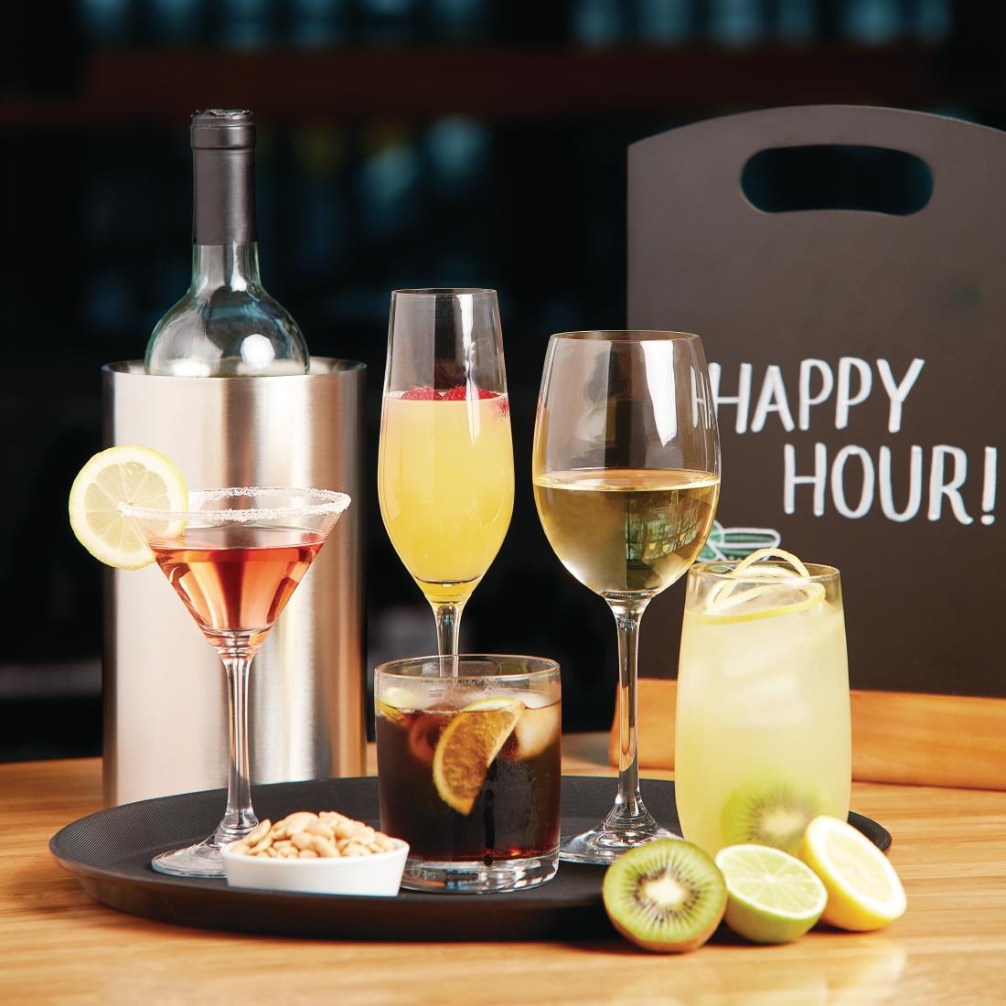 Olympia Chime Crystal Champagne Flutes 225ml