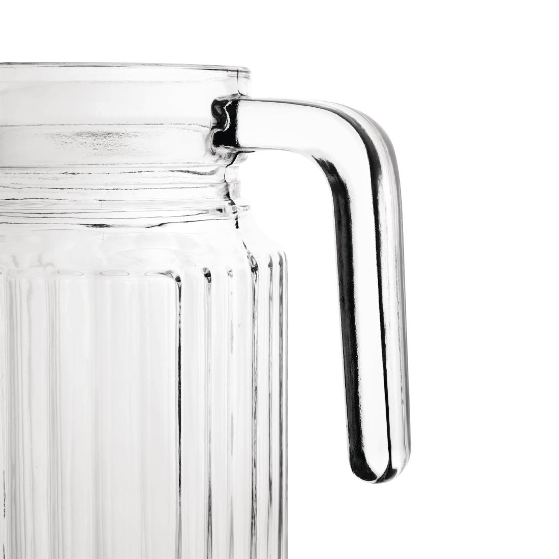Olympia Ribbed Glass Jugs 1Ltr