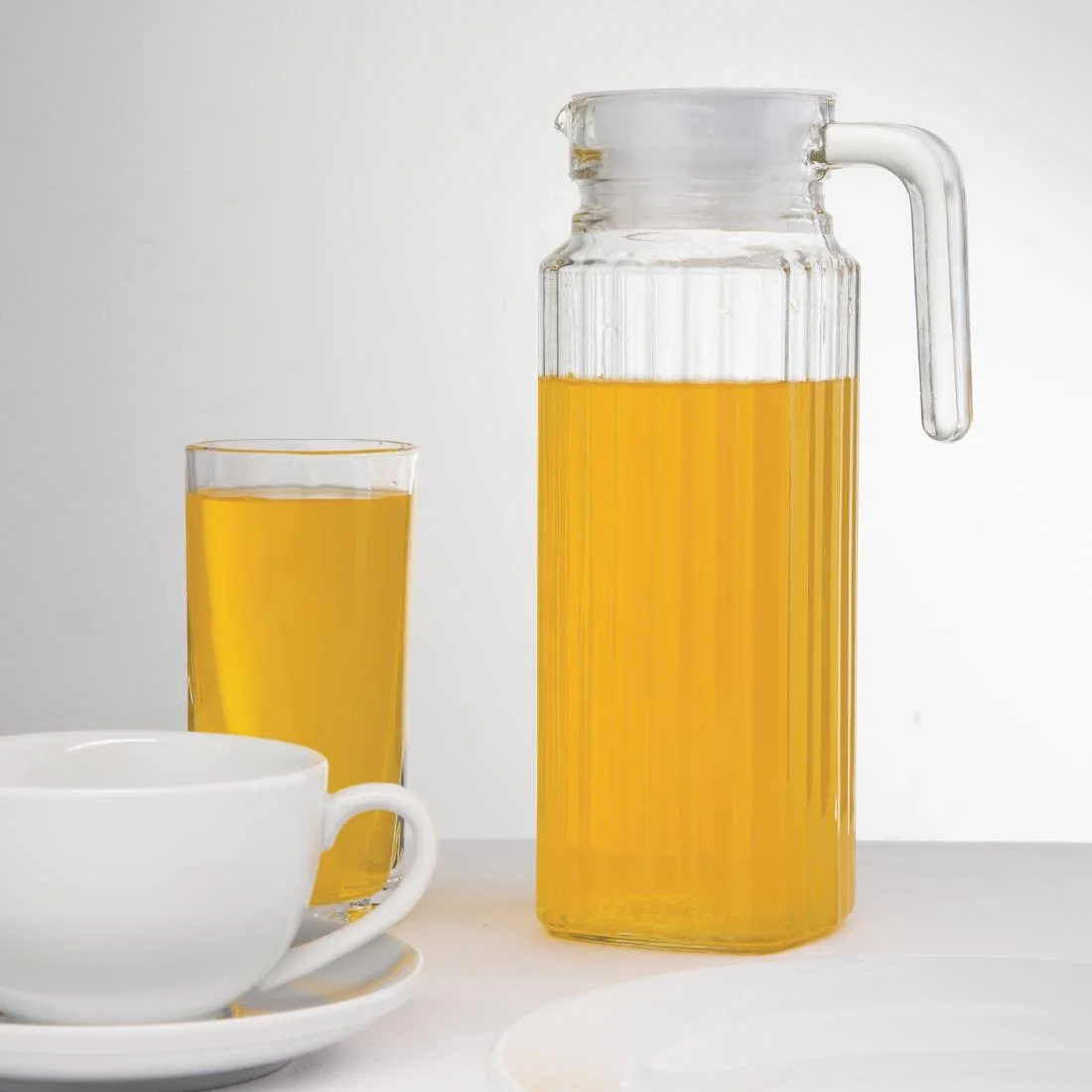 Olympia Ribbed Glass Jugs 1Ltr - Image 5