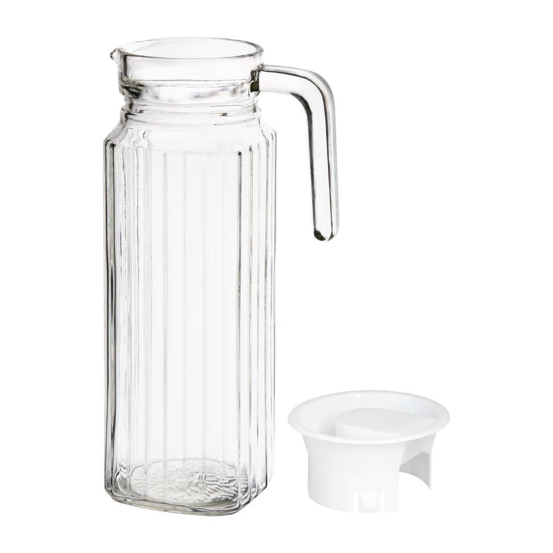 Olympia Ribbed Glass Jugs 1Ltr