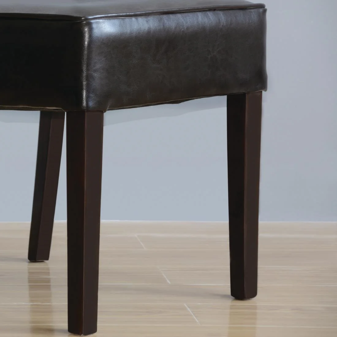 Bolero Chunky Faux Leather Chairs Dark Brown (Pack of 2) - Image 4