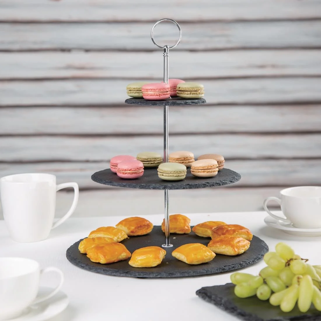 Olympia 3 Tier Slate Afternoon Tea Stand - Image 4