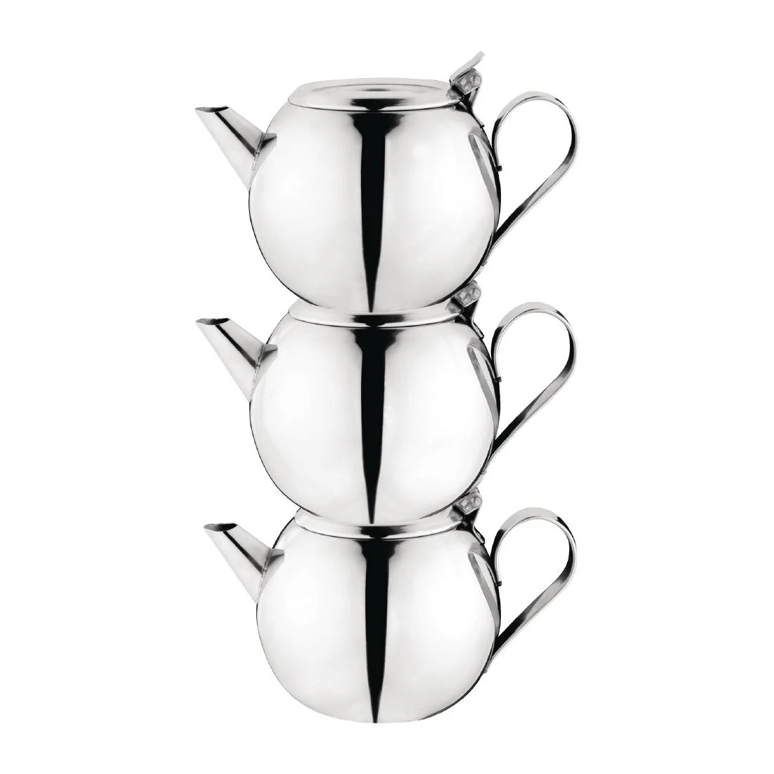 Olympia Stacking Teapot Stainless Steel - Image 2