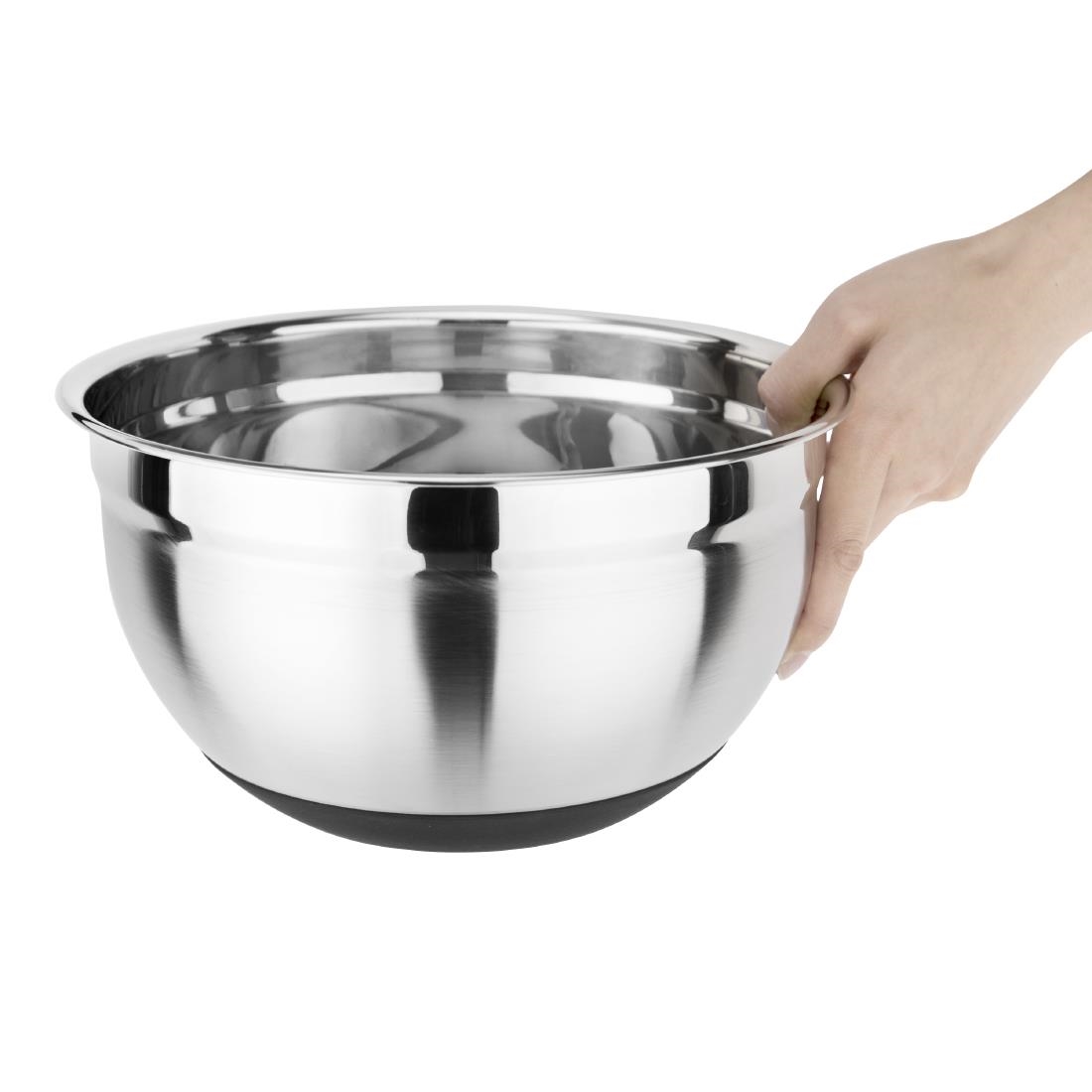 Vogue Stainless Steel Bowl with Silicone Base 5Ltr