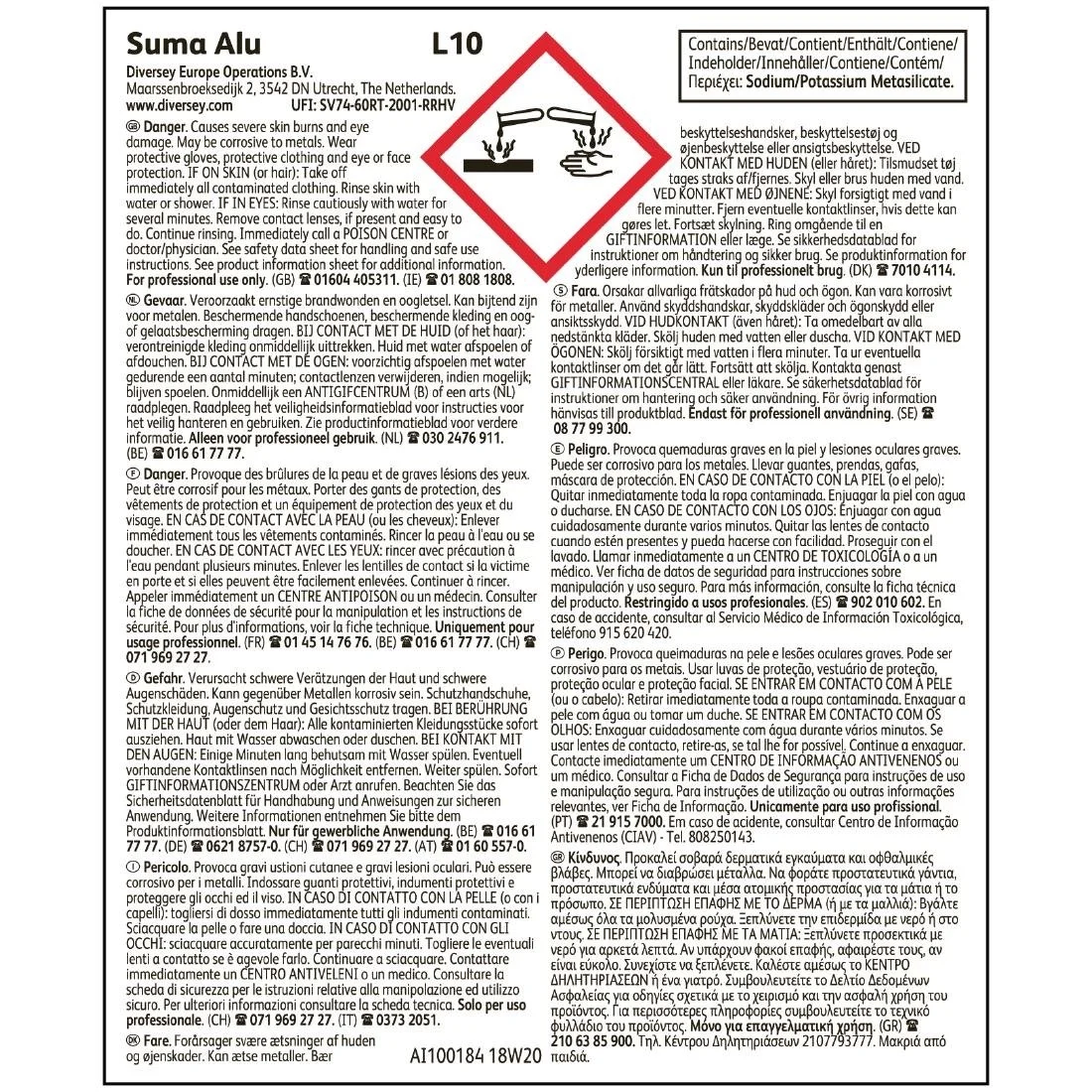 Suma Alu L10 Dishwasher Detergent Concentrate 5Ltr - Image 3