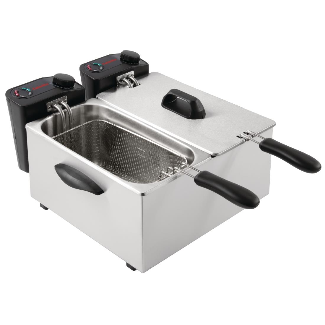 Caterlite Light Duty Double Tank Countertop Fryer 2 x 3.5Ltr