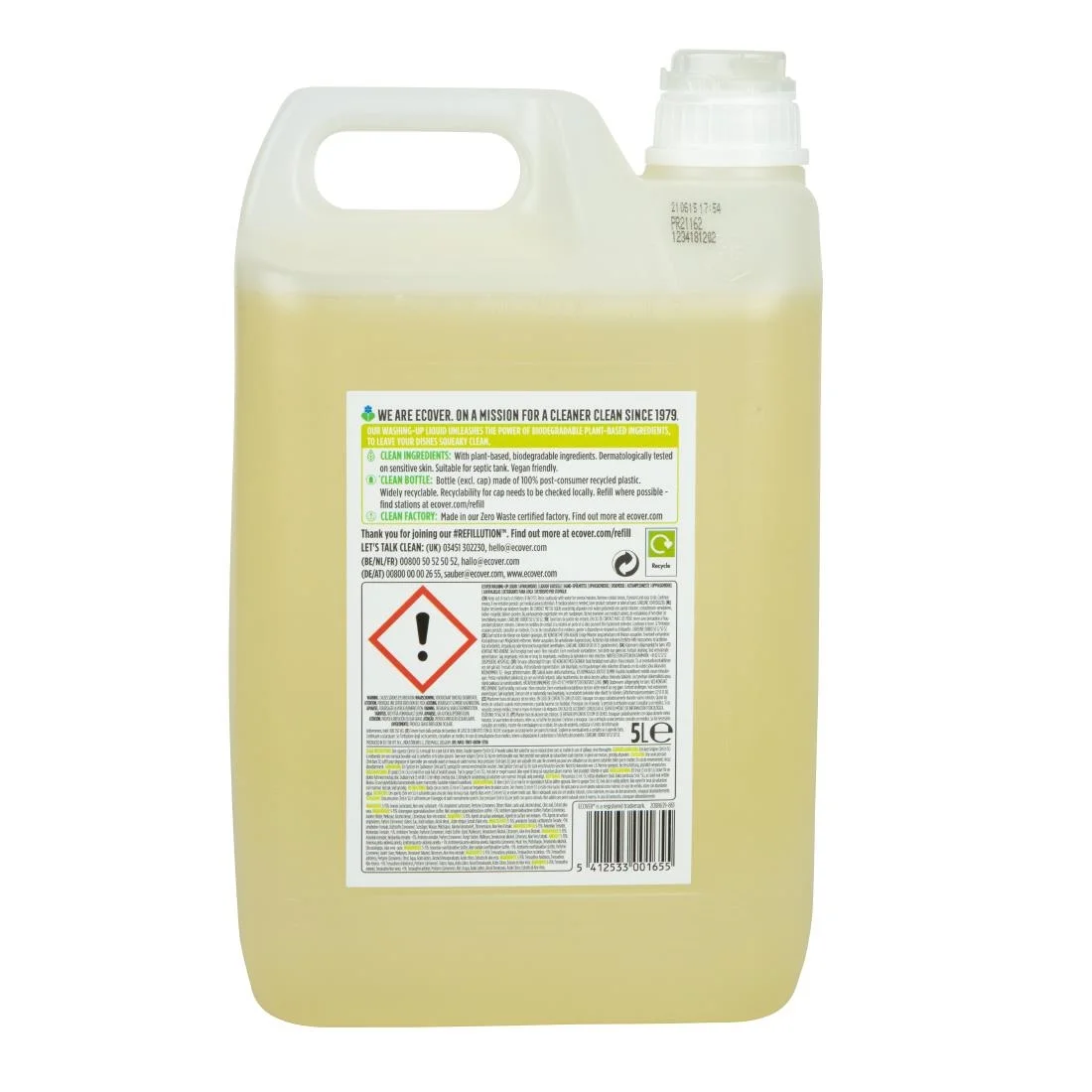 Ecover Lemon and Aloe Vera Washing Up Liquid 5 Litre - Image 4