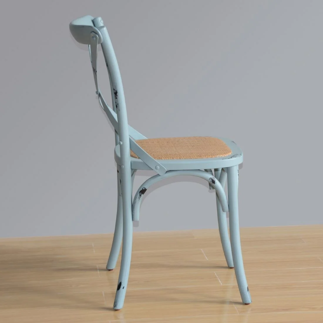 Bolero Blue Bentwood Chairs with Metal Cross Backrest (Pack of 2) - Image 5