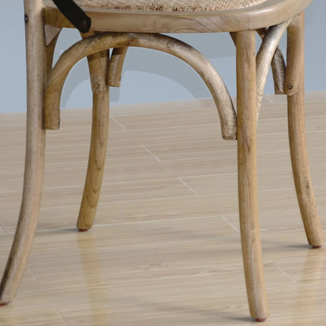 Bolero Natural Bentwood Chairs with Metal Cross Backrest (Pack of 2) - Image 6
