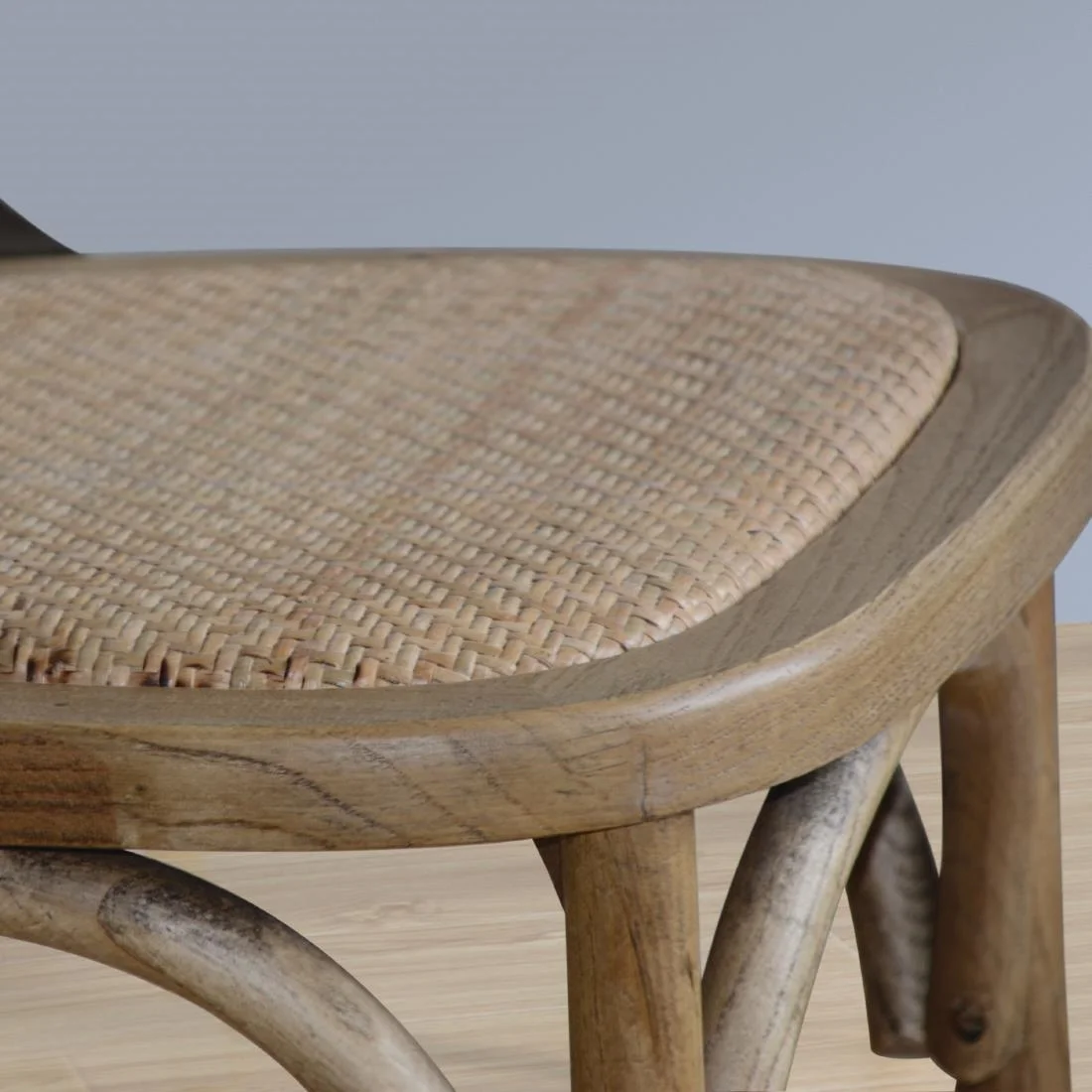 Bolero Natural Bentwood Chairs with Metal Cross Backrest (Pack of 2) - Image 7