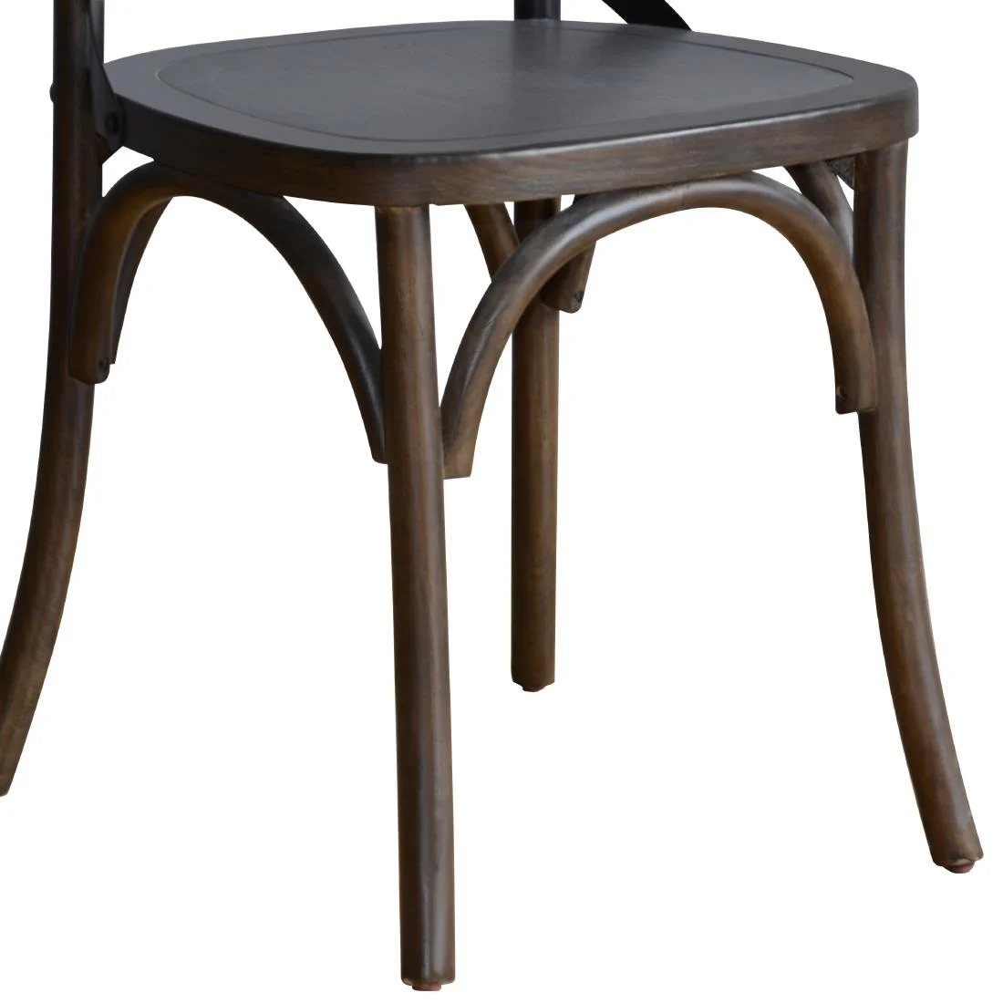 Bolero Wooden Dining Chair with Metal Cross Backrest Walnut Finish (Pack of 2) - Image 7