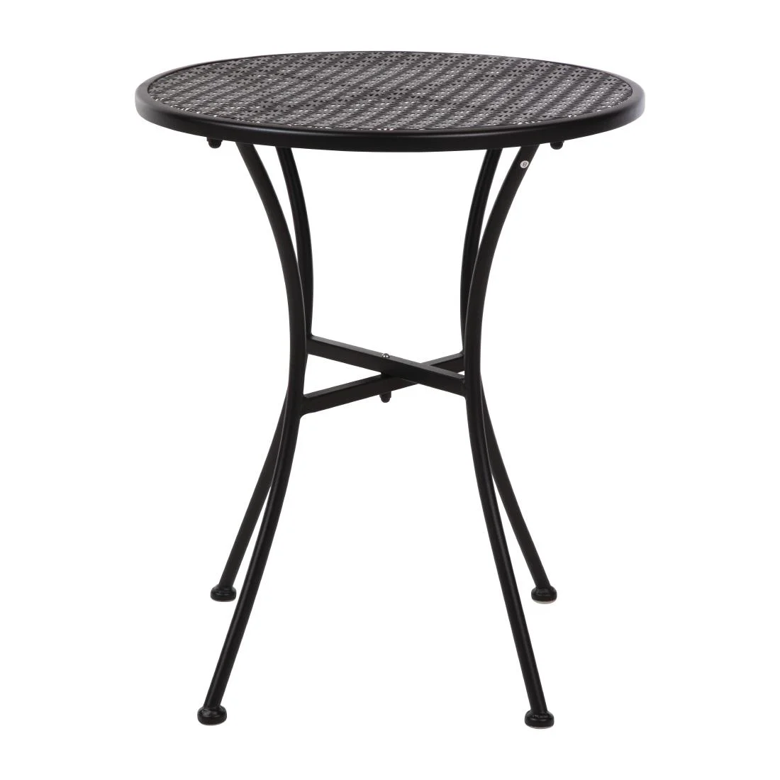 Bolero Black Steel Patterned Round Bistro Table Black 600mm - Image 2