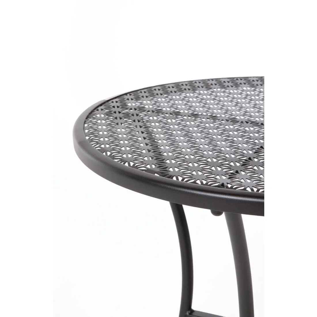Bolero Black Steel Patterned Round Bistro Table Black 600mm - Image 5