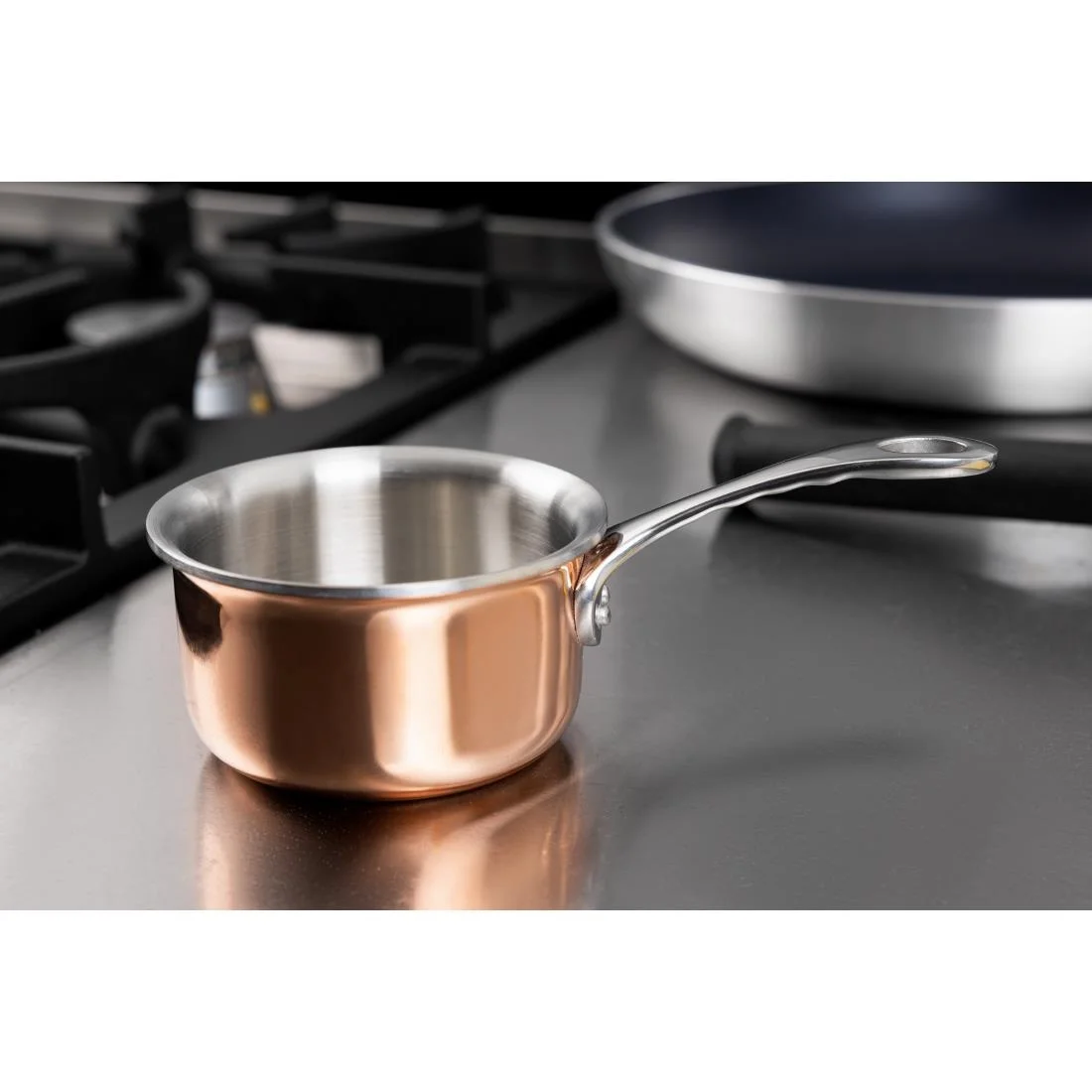 Vogue Mini Copper Tri Wall Saucepan 330ml - Image 8