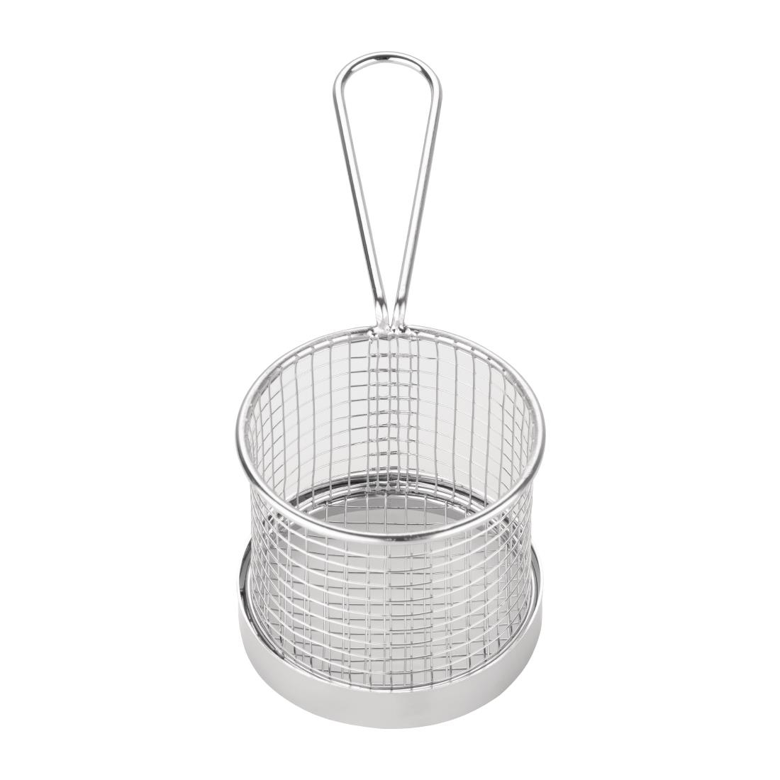 Olympia Chip Basket round with Handle 95mm
