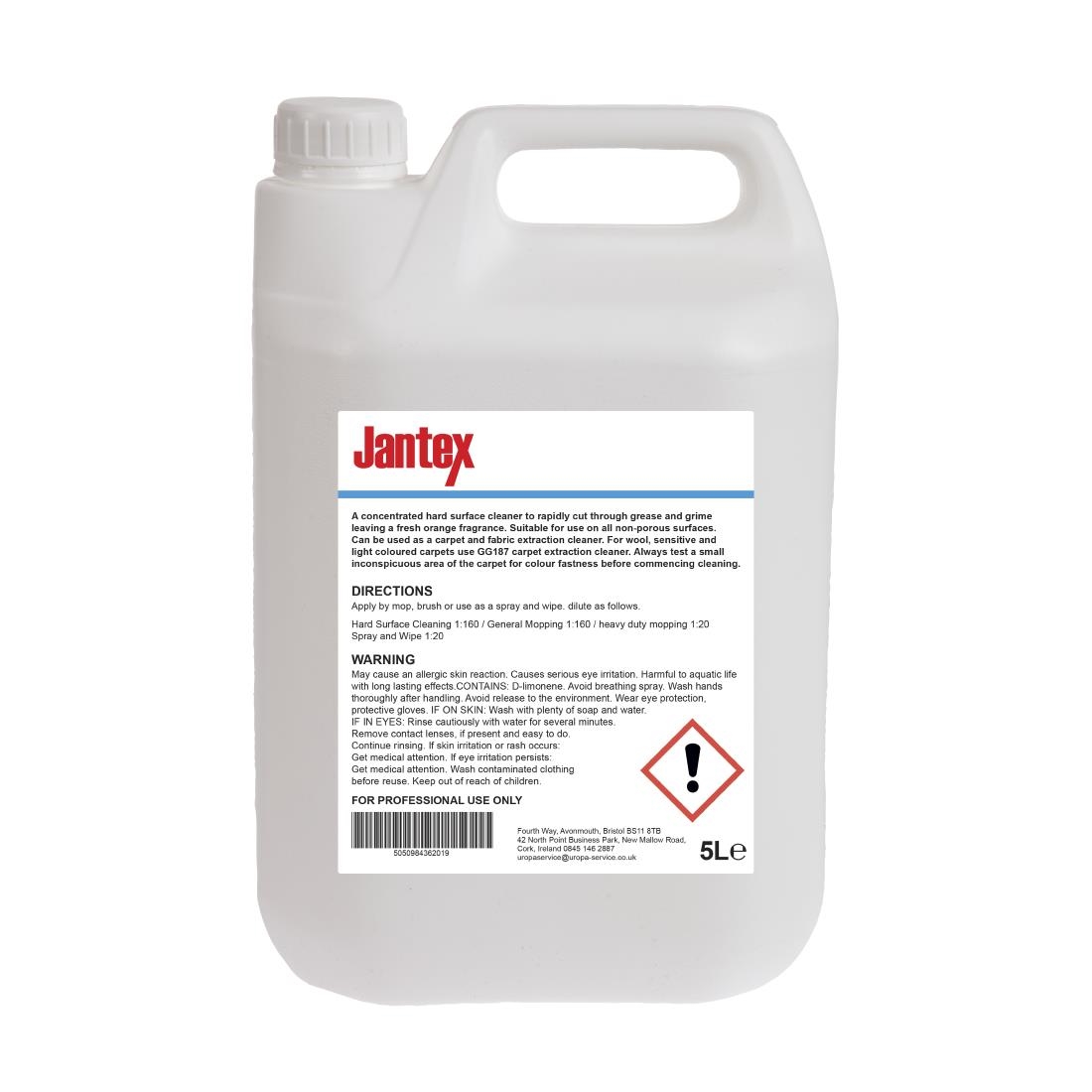 Jantex Orange Based Citrus Cleaner and Degreaser 5 Litre