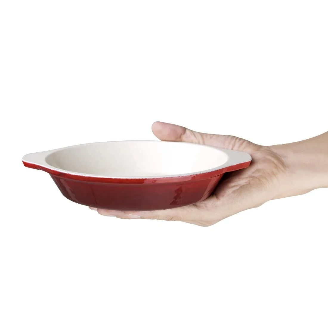 Vogue Red Round Cast Iron Gratin Dish 400ml - Image 4