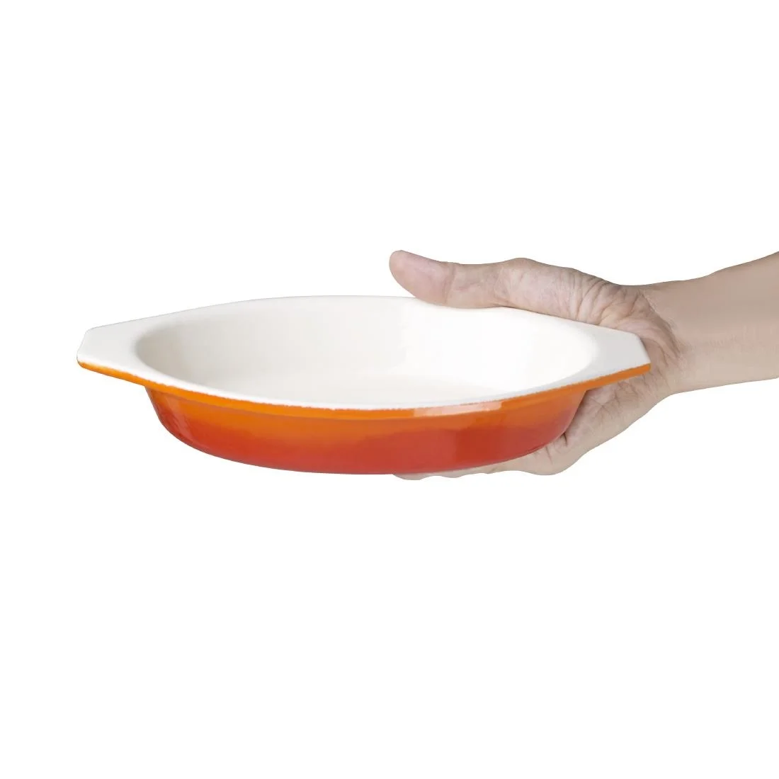 Vogue Orange Oval Cast Iron Gratin 650ml - Image 4
