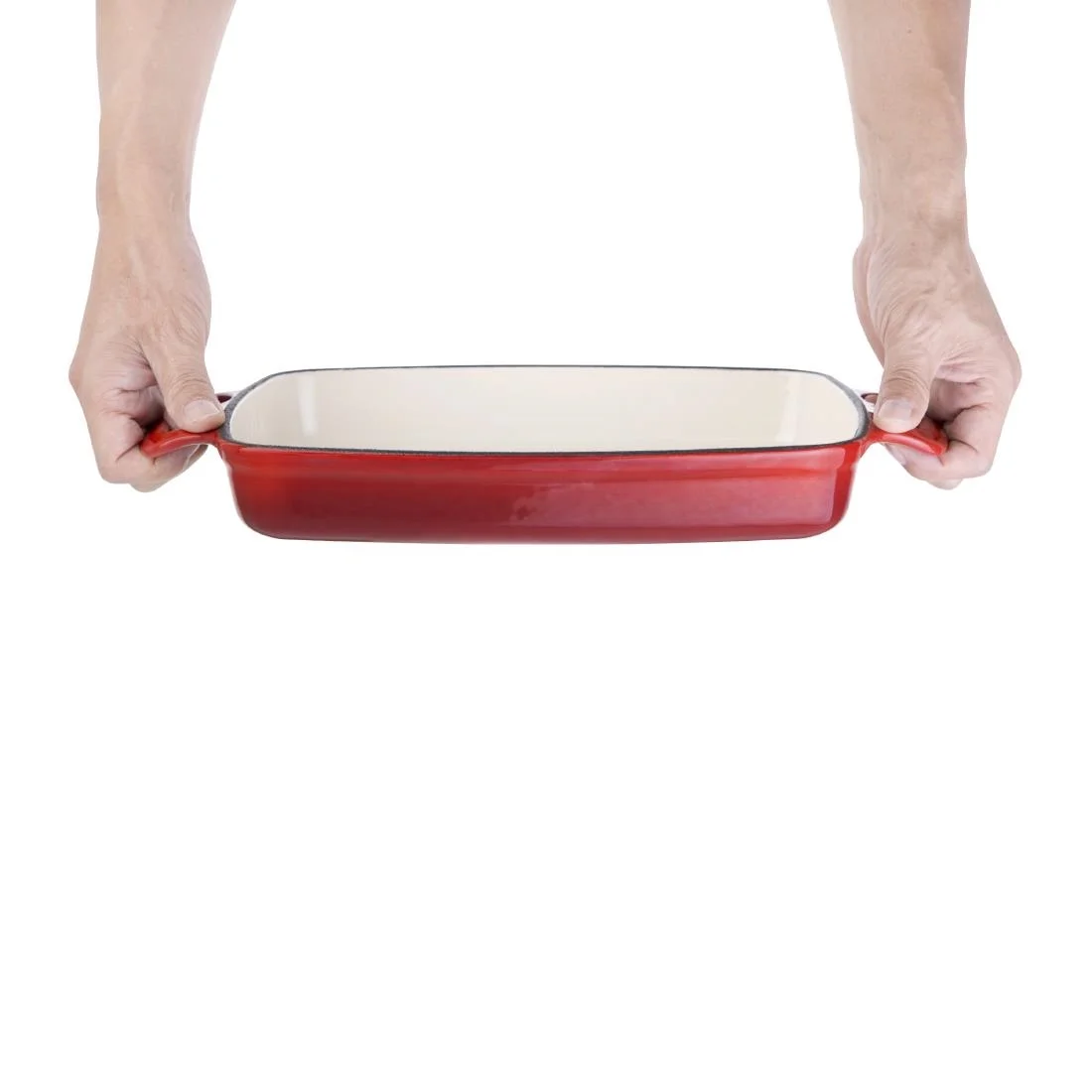 Vogue Red Rectangular Cast Iron Dish 1.8Ltr - Image 6