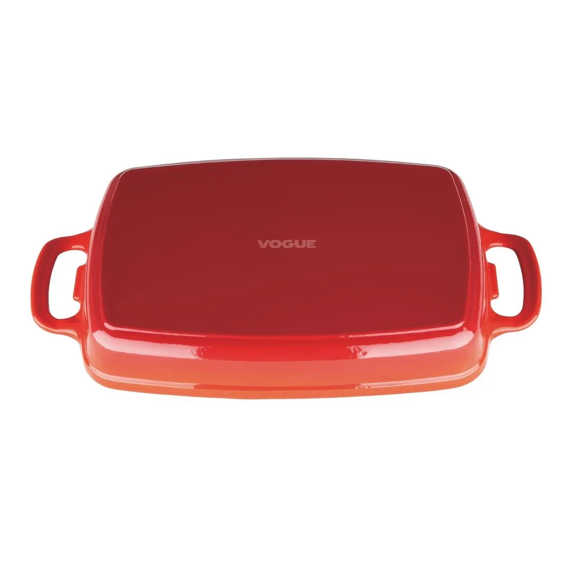 Vogue Red Rectangular Cast Iron Dish 2.8Ltr - Image 2