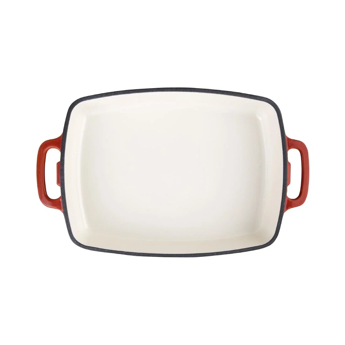 Vogue Red Rectangular Cast Iron Dish 2.8Ltr - Image 4
