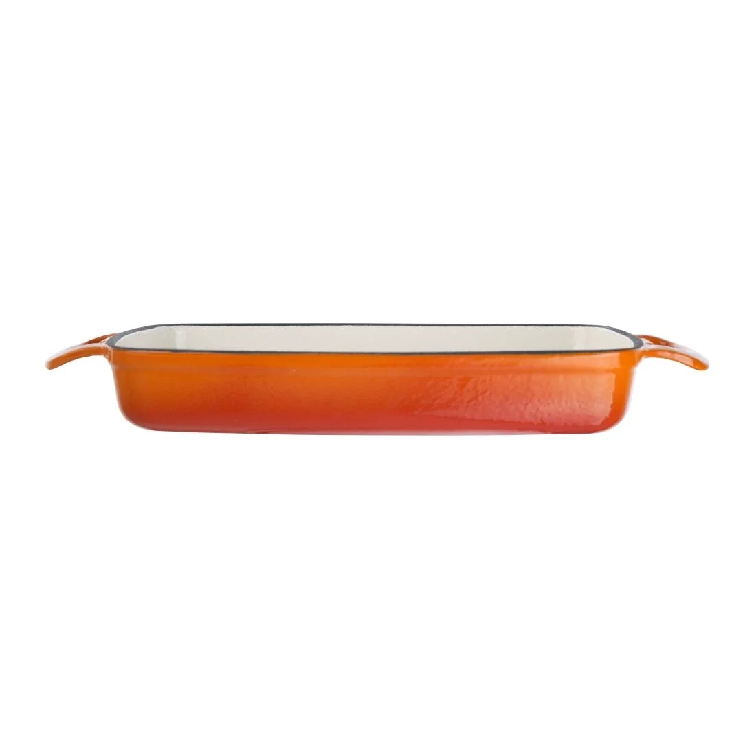 Vogue Orange Rectangular Cast Iron Dish 1.8Ltr - Image 3
