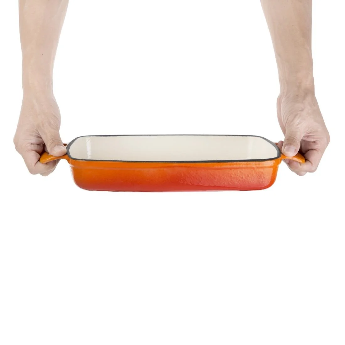 Vogue Orange Rectangular Cast Iron Dish 1.8Ltr - Image 5