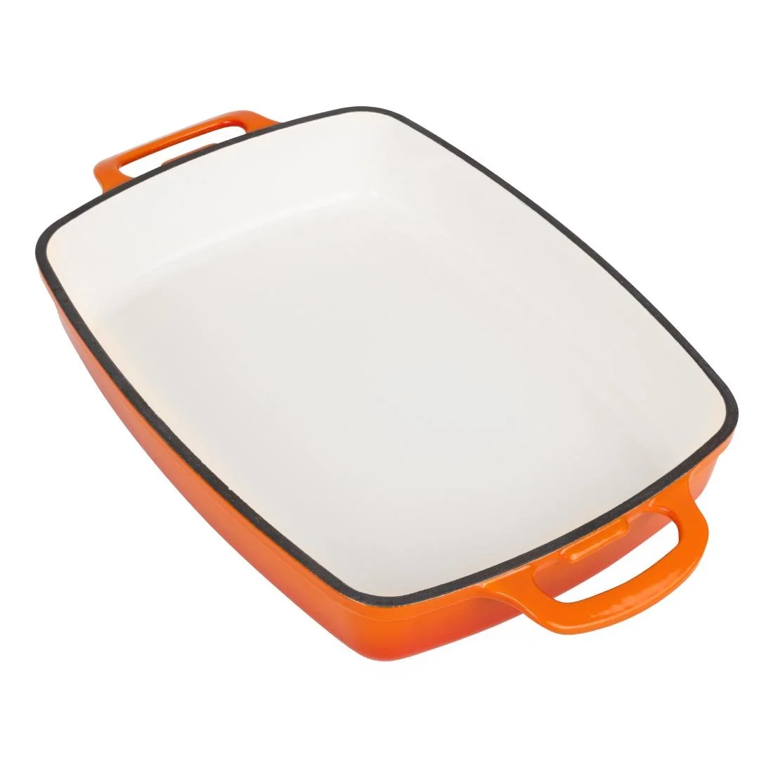 Vogue Orange Rectangular Cast Iron Dish 2.8Ltr - Image 4