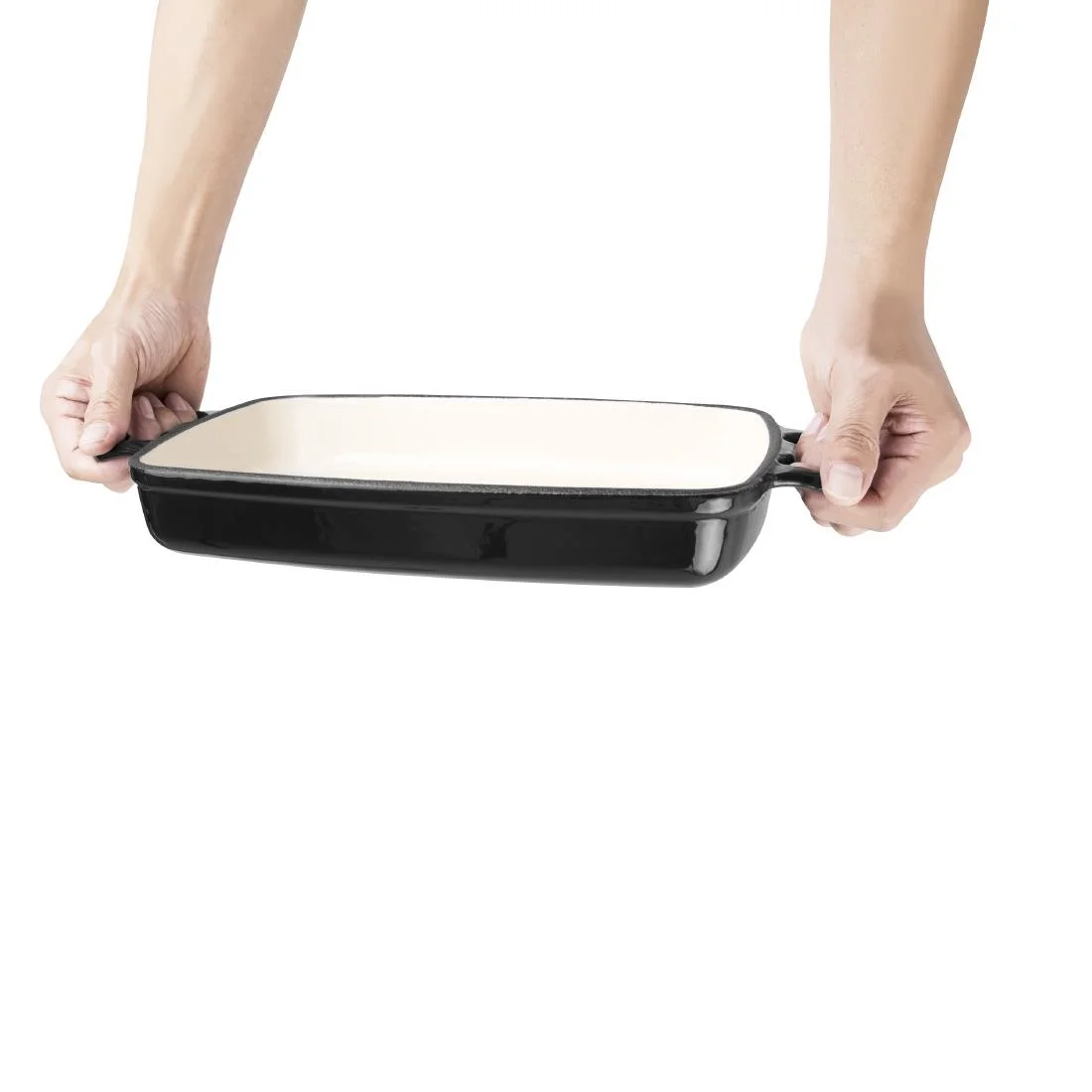 Vogue Black Rectangular Cast Iron Dish 1.8Ltr - Image 3