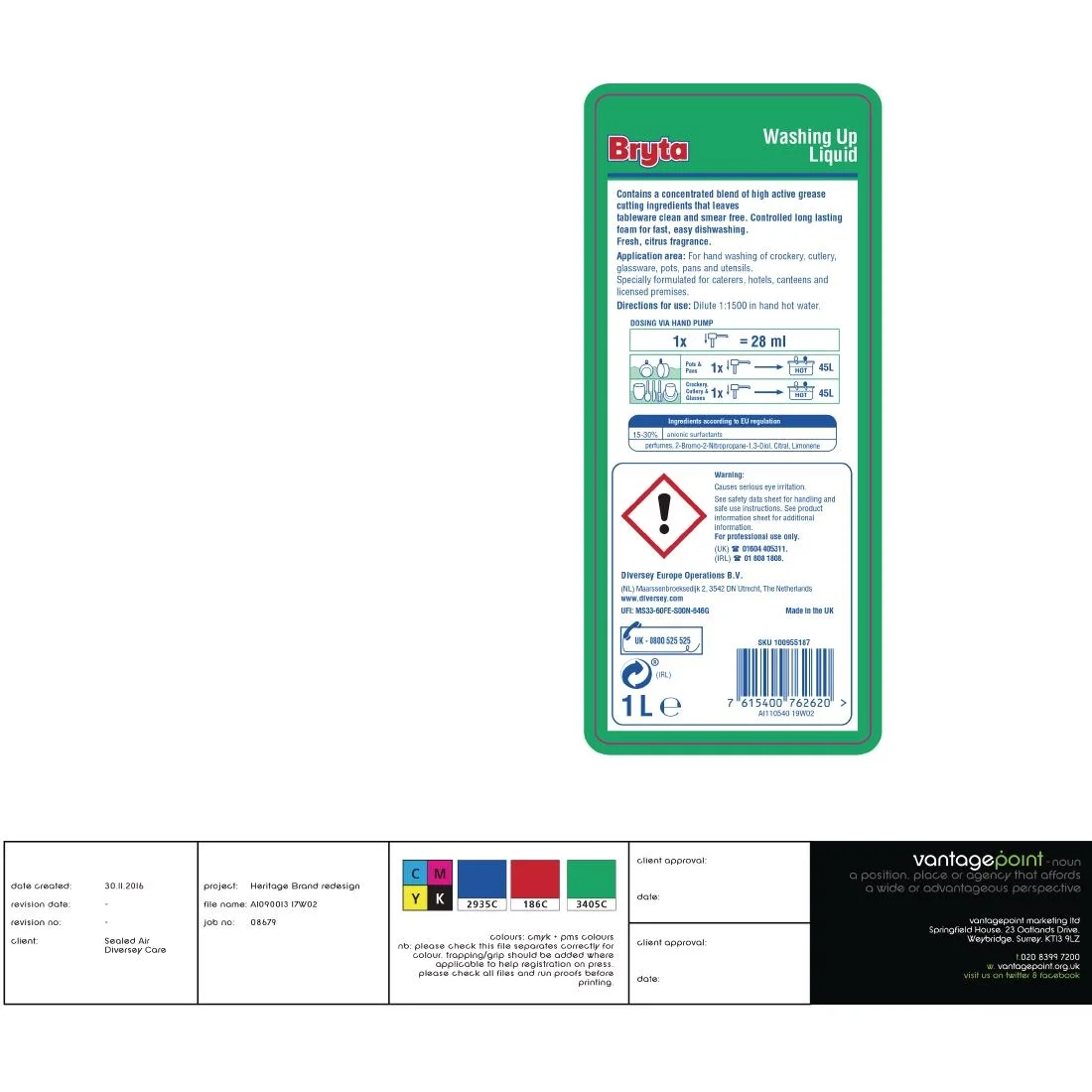 Bryta Washing Up Liquid 1 Litre - Image 3