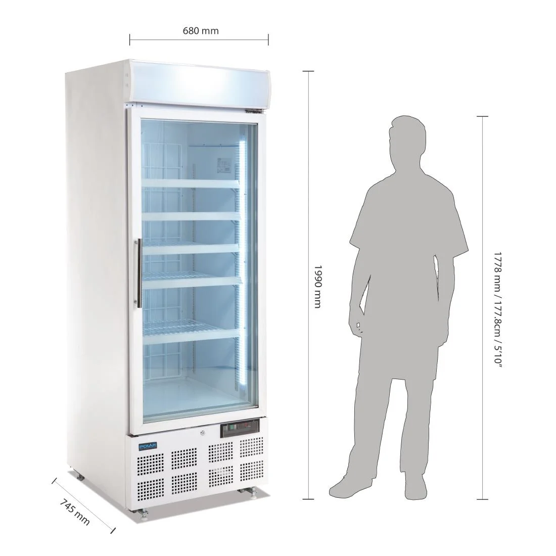 Polar Display Freezer with Light Box 412Ltr - Image 5