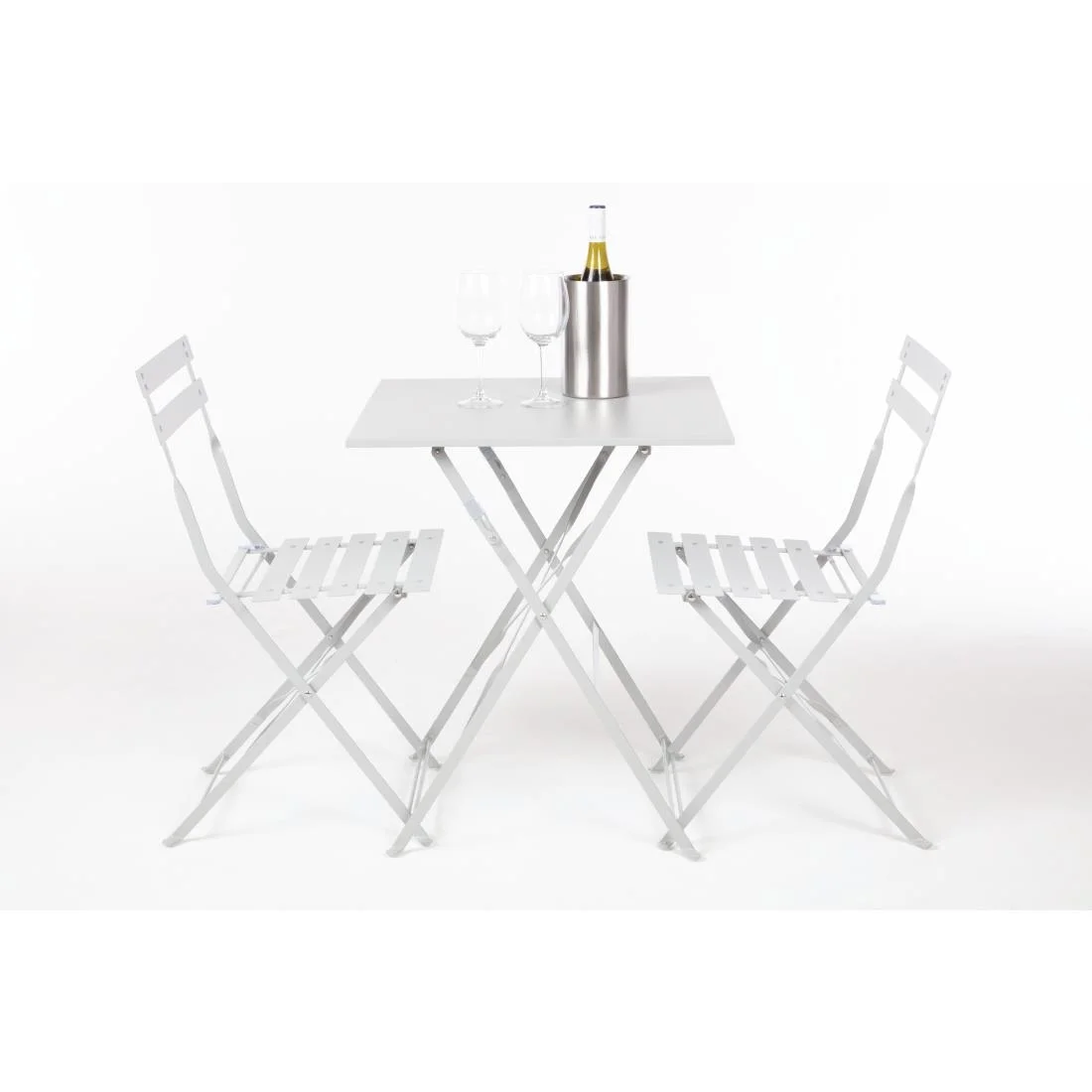Bolero Perth Grey Pavement Style Steel Folding Chairs (Pack of 2) - Image 6