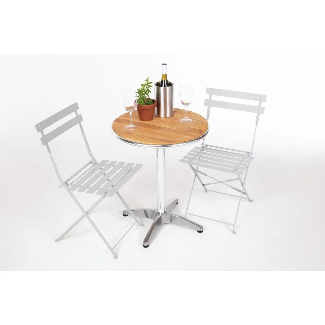 Bolero Perth Grey Pavement Style Steel Folding Chairs (Pack of 2) - Image 10