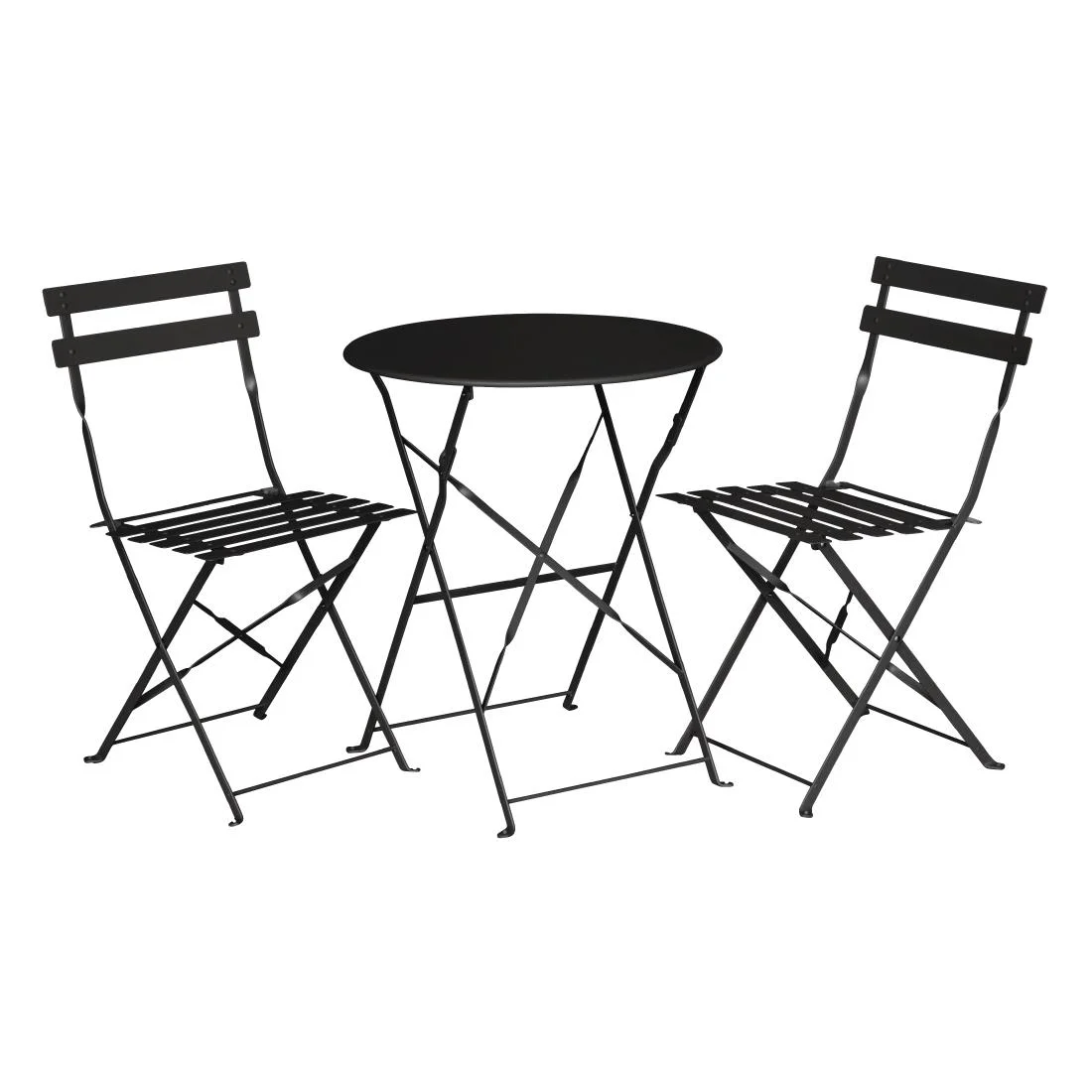 Bolero Black Pavement Style Steel Table 595mm - Image 2