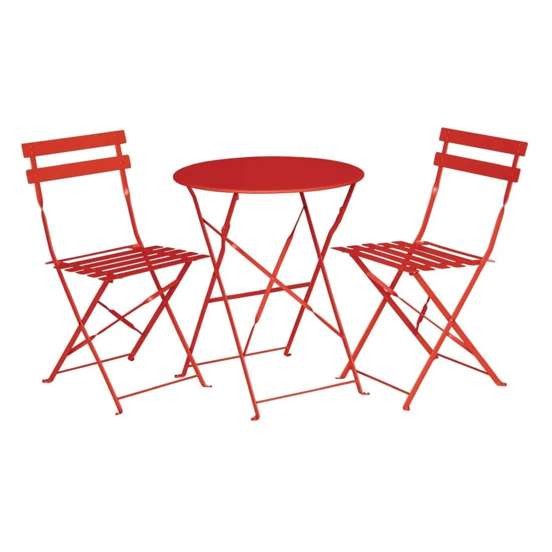 Bolero Red Pavement Style Steel Table 595mm - Image 2
