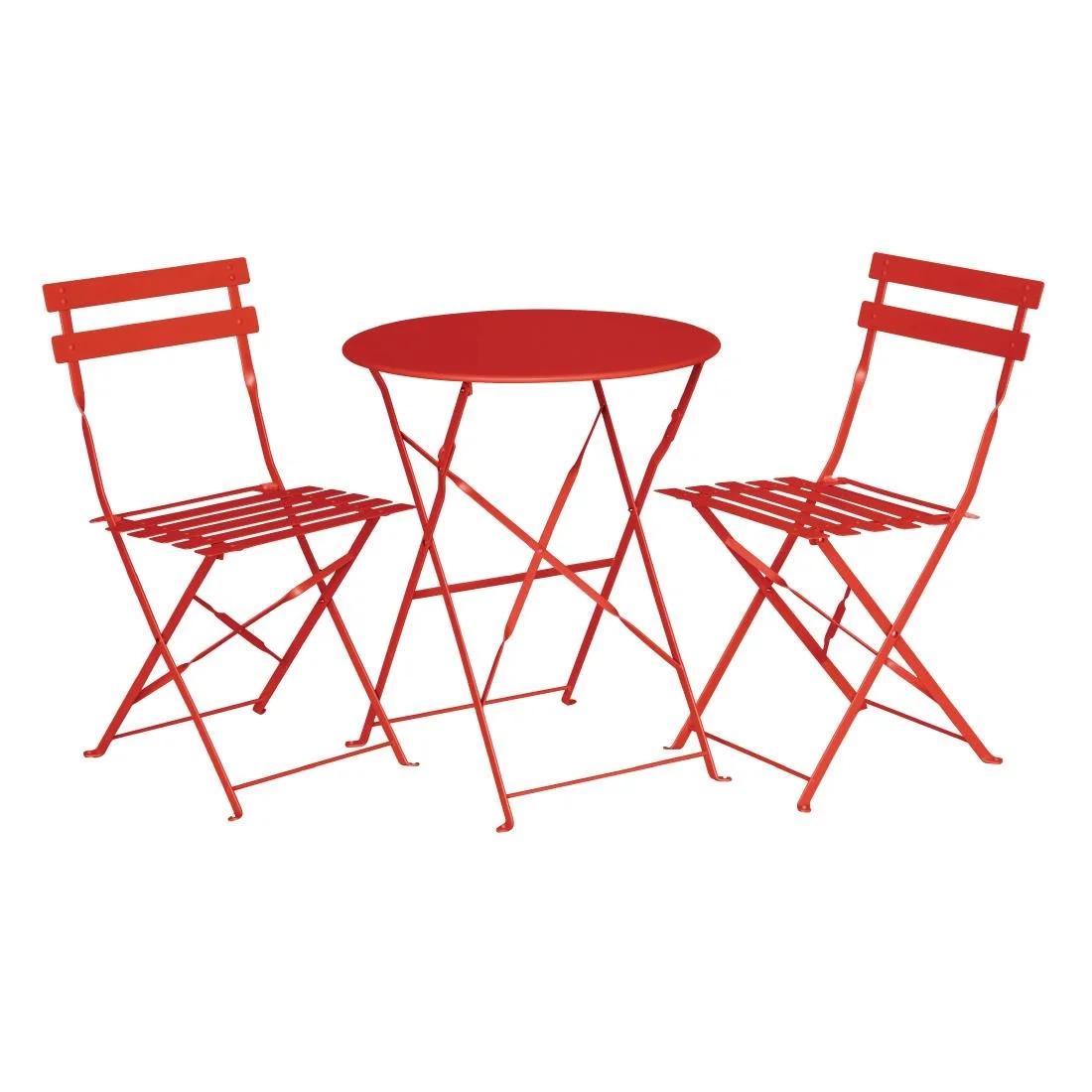 Bolero Perth Red Pavement Style Steel Folding Chairs (Pack 2) - Image 4