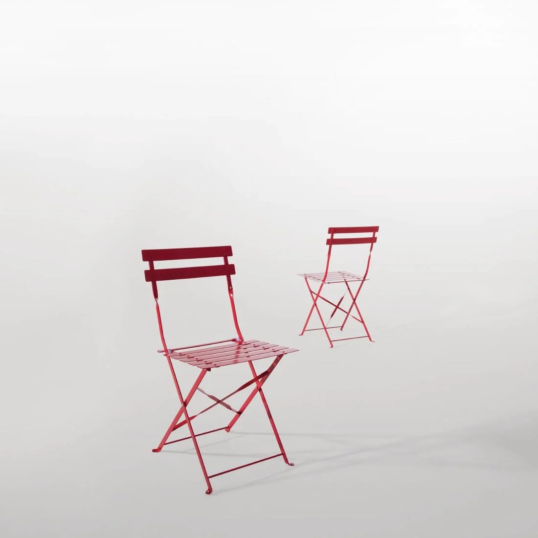 Bolero Perth Red Pavement Style Steel Folding Chairs (Pack 2) - Image 6