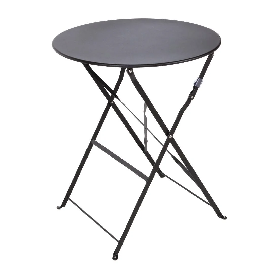 Bolero Black Pavement Style Steel Table 595mm - Image 4