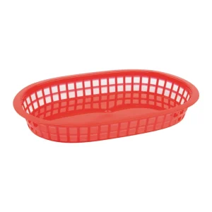 Oval Polypropylene Food Basket Red