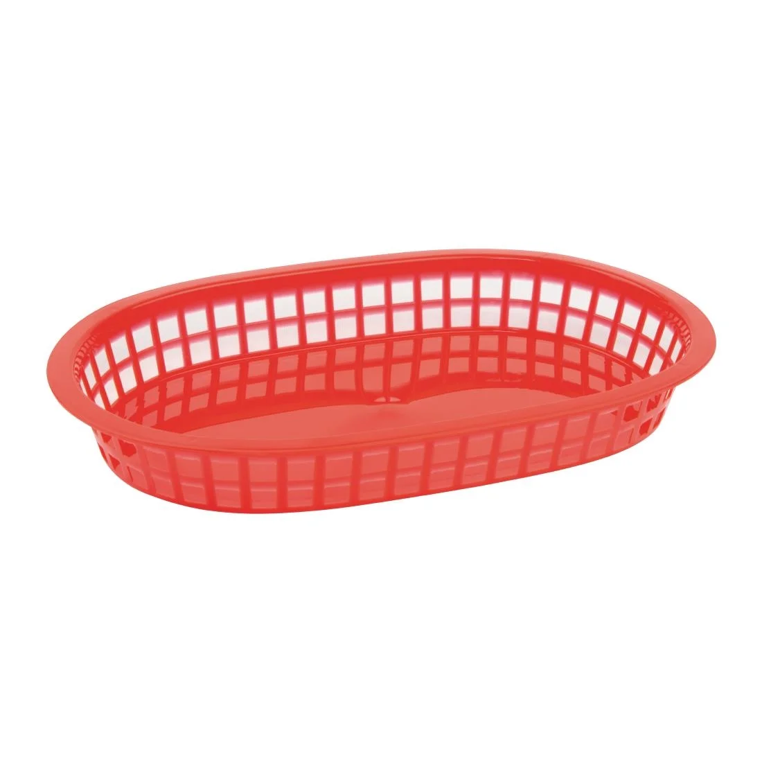 Oval Polypropylene Food Basket Red