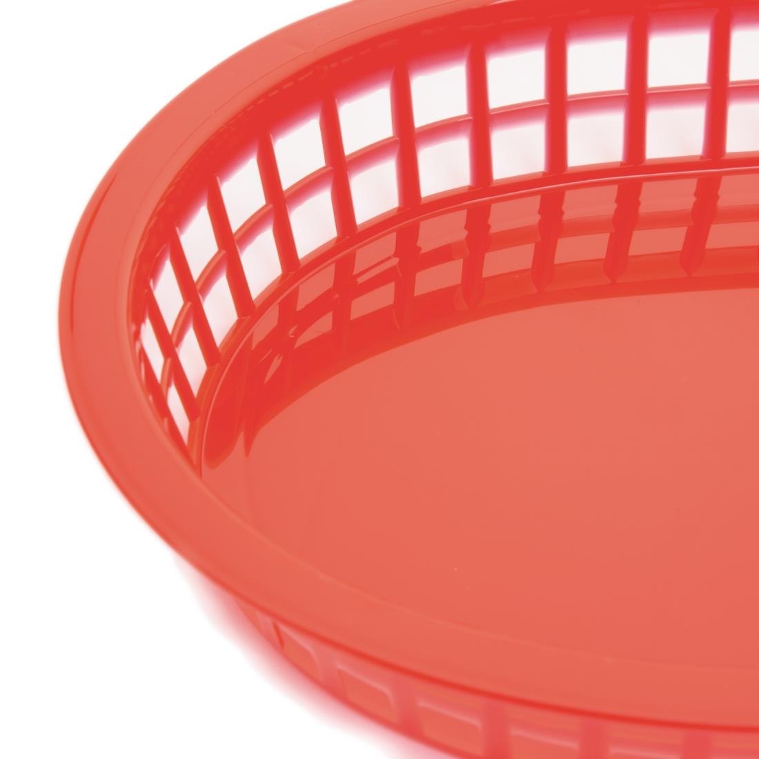 Oval Polypropylene Food Basket Red