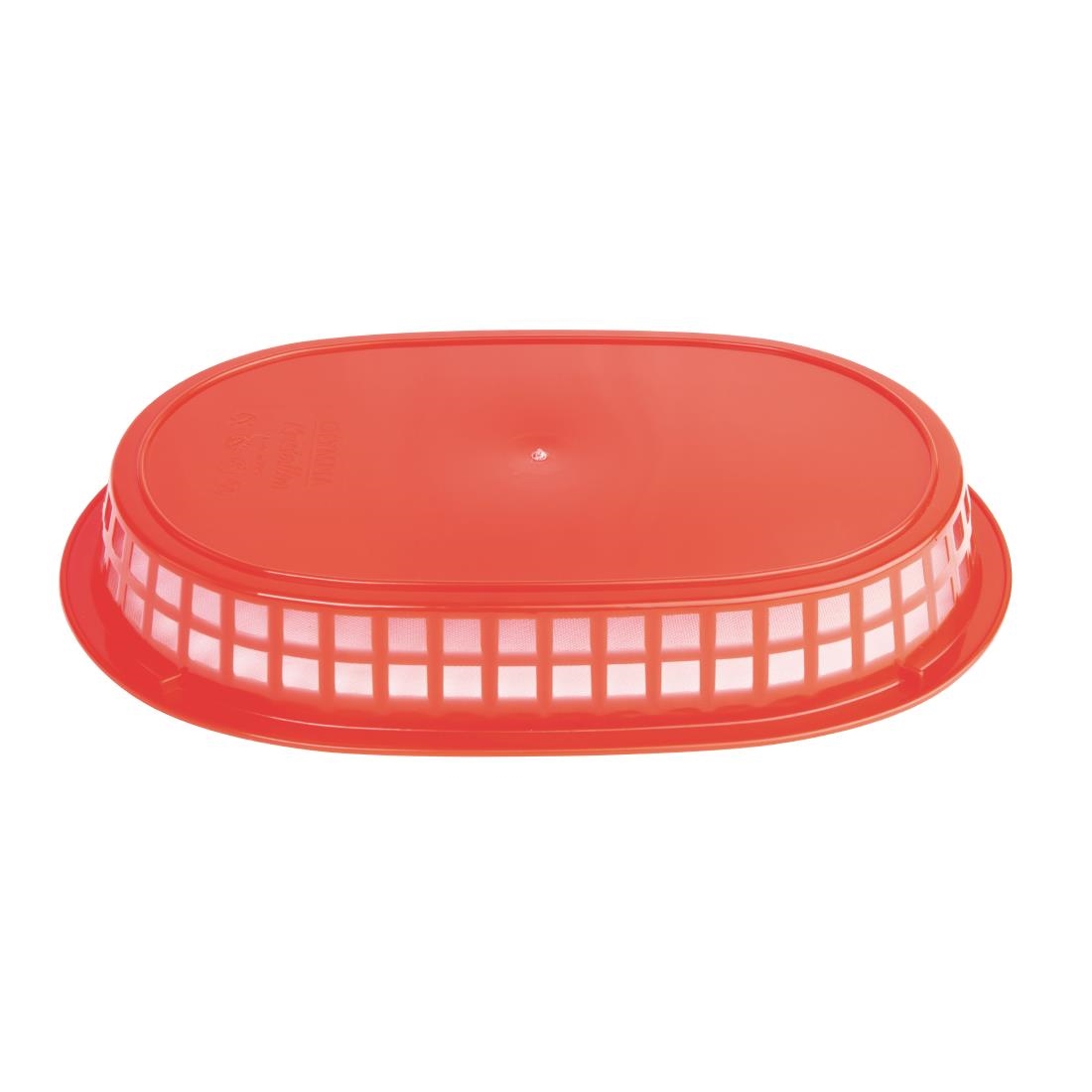 Oval Polypropylene Food Basket Red