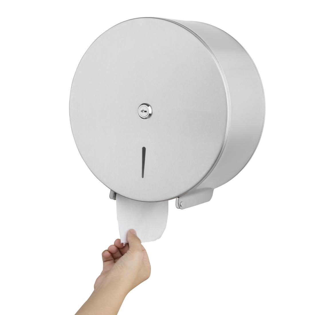 Jantex Stainless Steel Jumbo Roll Tissue Dispenser