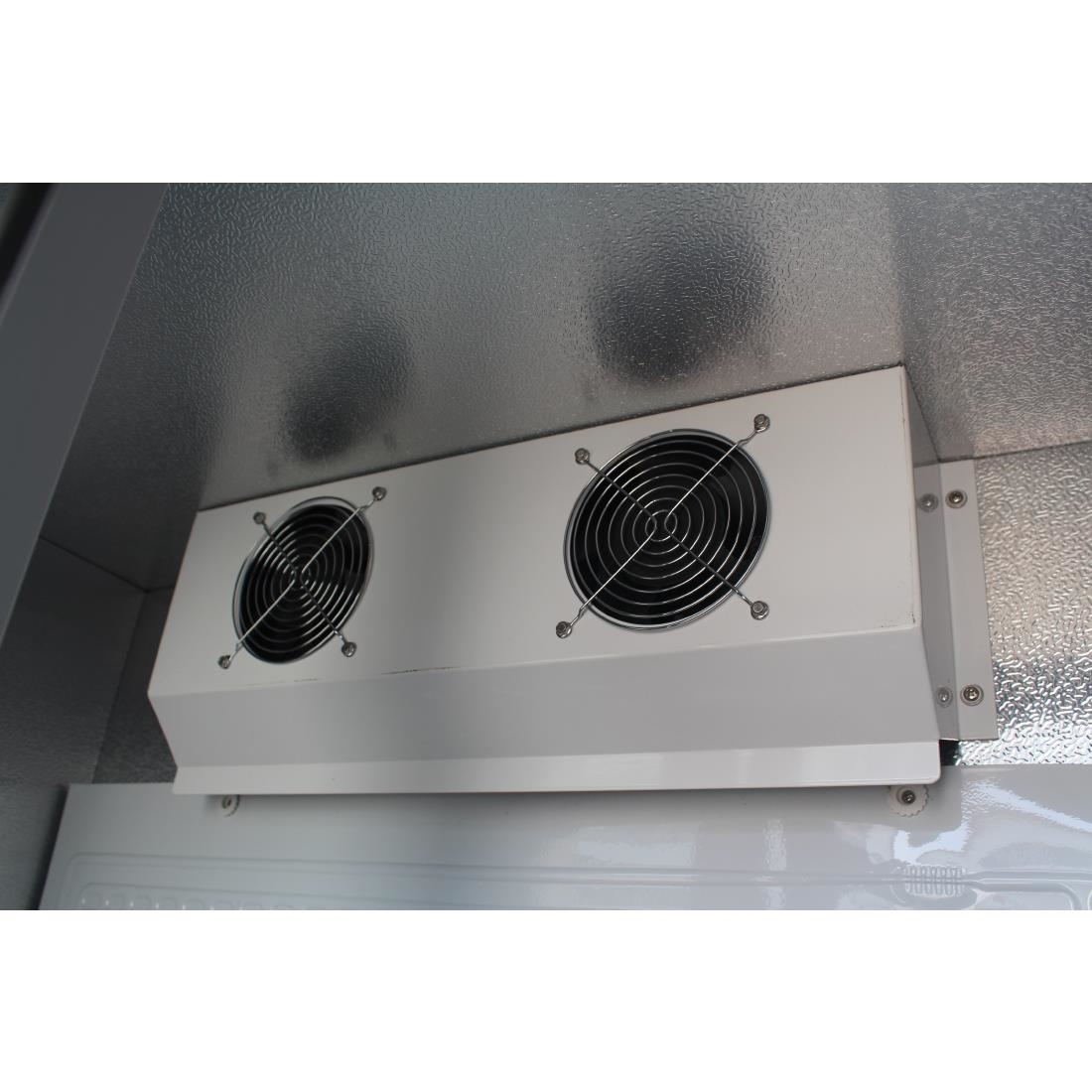 Polar Upright Back Bar Cooler with Hinged Doors in Black 490Ltr