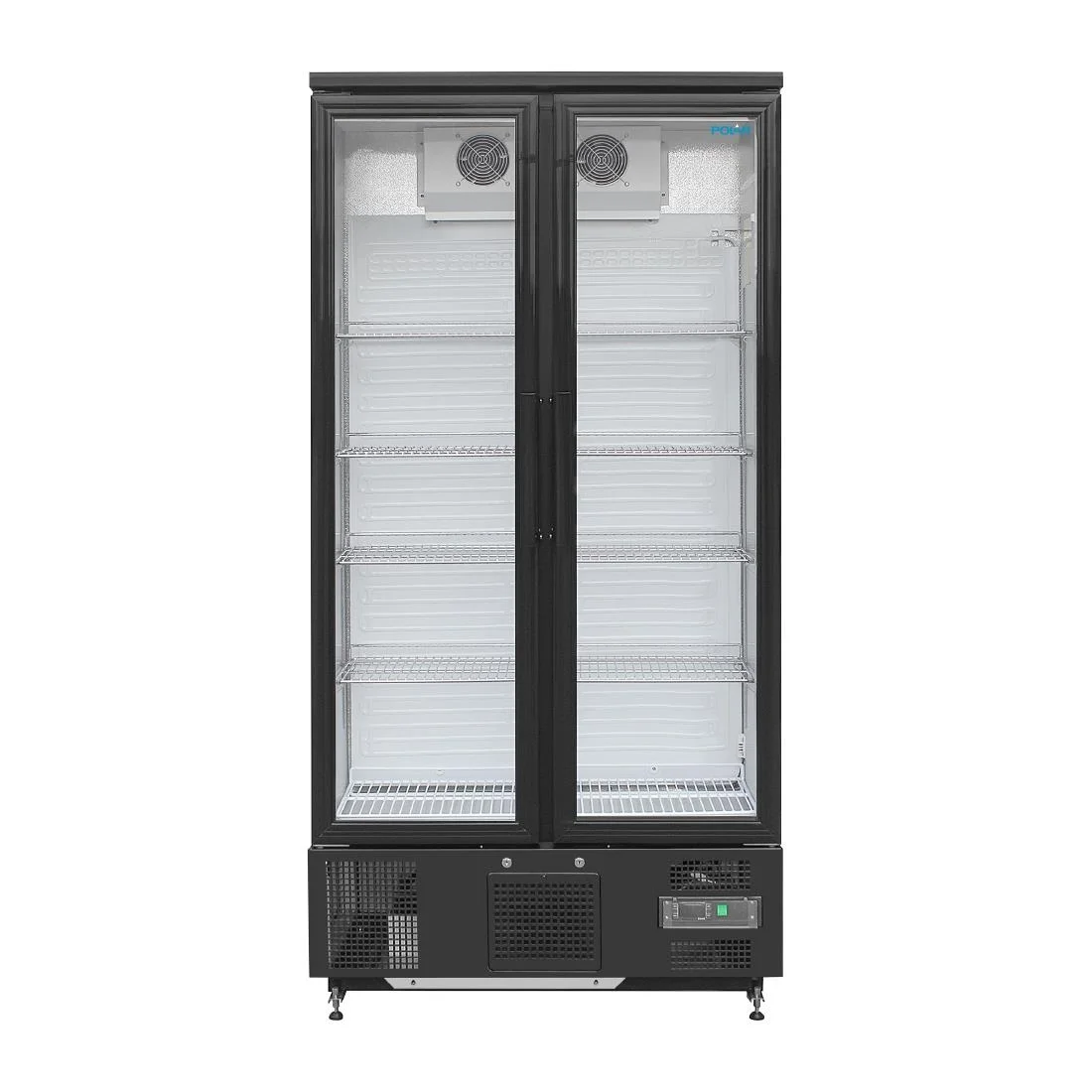 Polar Upright Back Bar Cooler with Hinged Doors in Black 490Ltr - Image 7