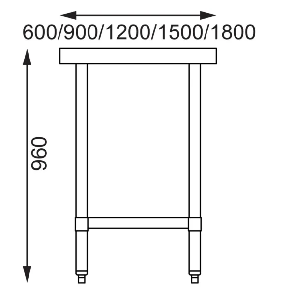Vogue Stainless Steel Prep Table 1500mm