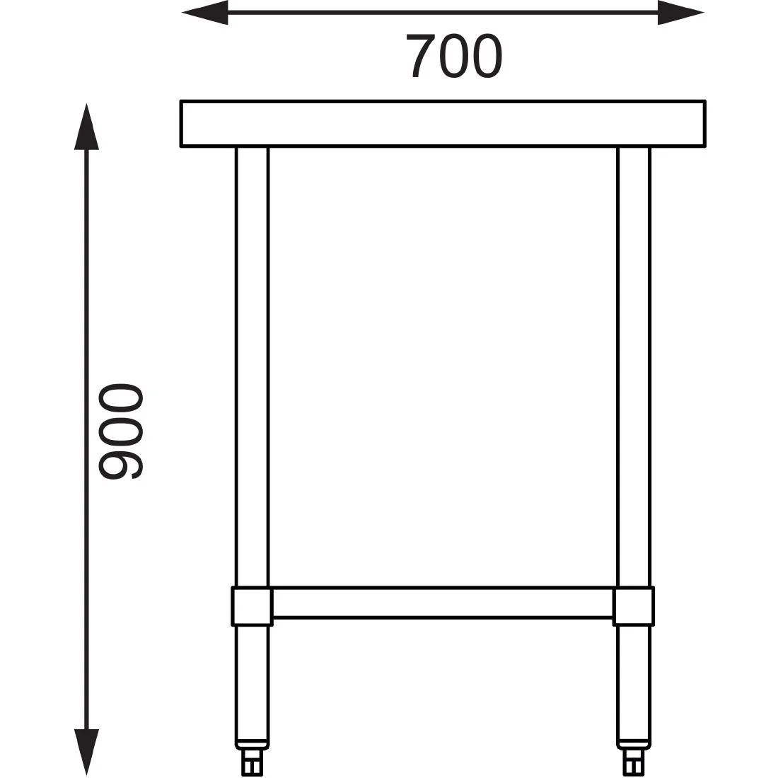 Vogue Stainless Steel Prep Table 600mm - Image 9